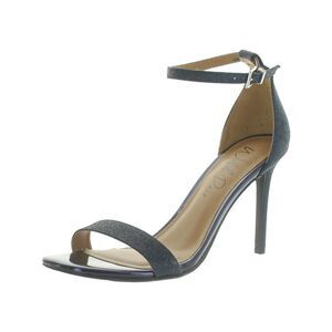 WILD PAIR Womens Navy Glitter Bethie 2 Square Toe Stiletto Sandals Shoes 8 W